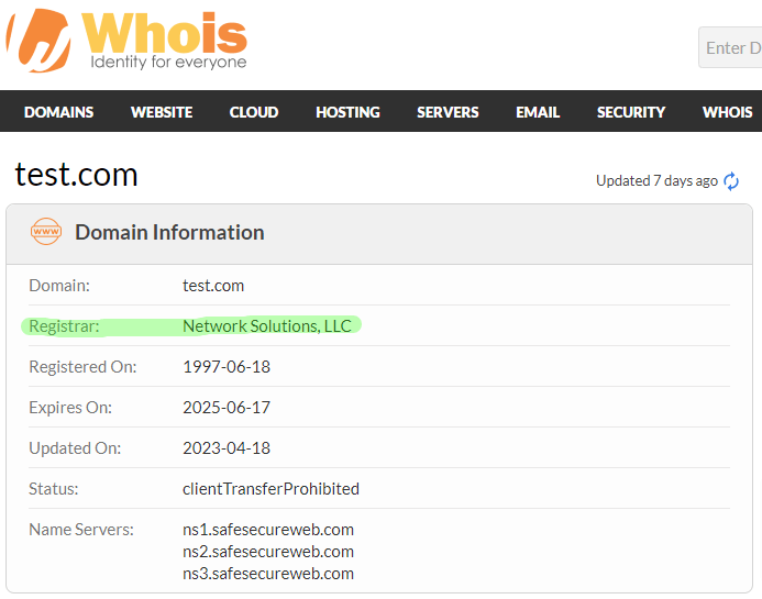 Quick Domain WHOIS